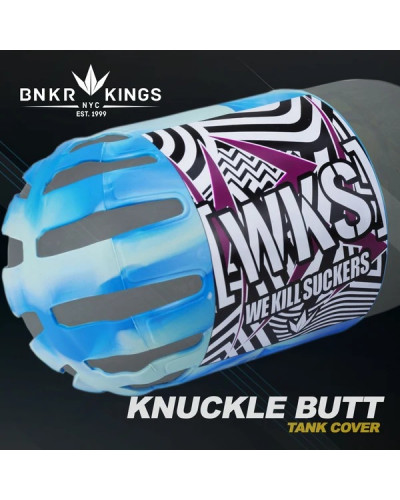 Чехол балона Bunkerkings - Knuckle Butt Tank Cover - WKS Shred - Cyan