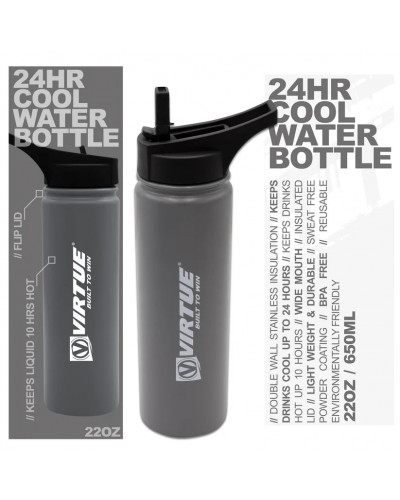Бутылочка для воды Virtue Stainless Steel 24Hr Cool Water Bottle - 650ml - Gray